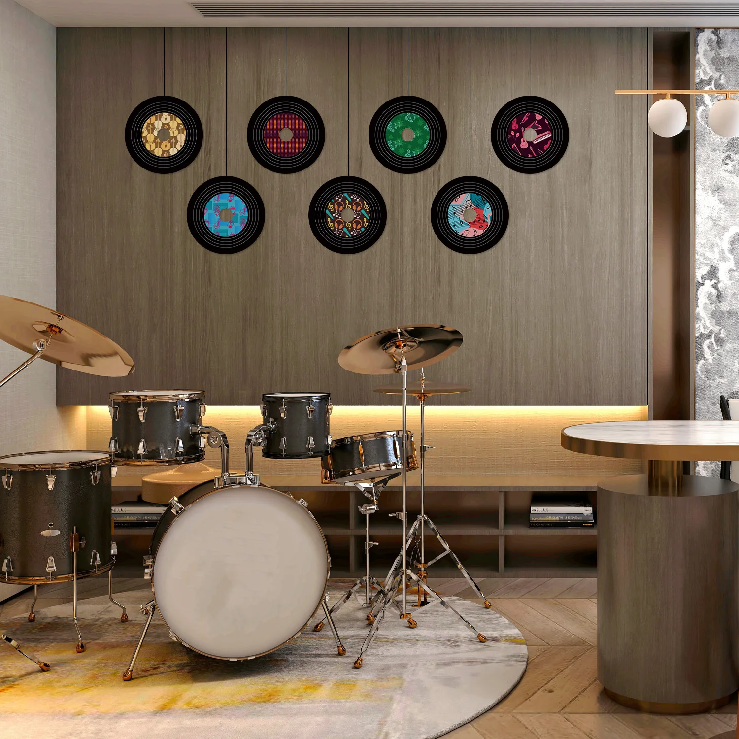 Velvet Touch PVC Vinyl Record Wall Sticker Waterproof Self-Adhesive for Living Room Bedroom Music Store Decor Removable DIY view 3