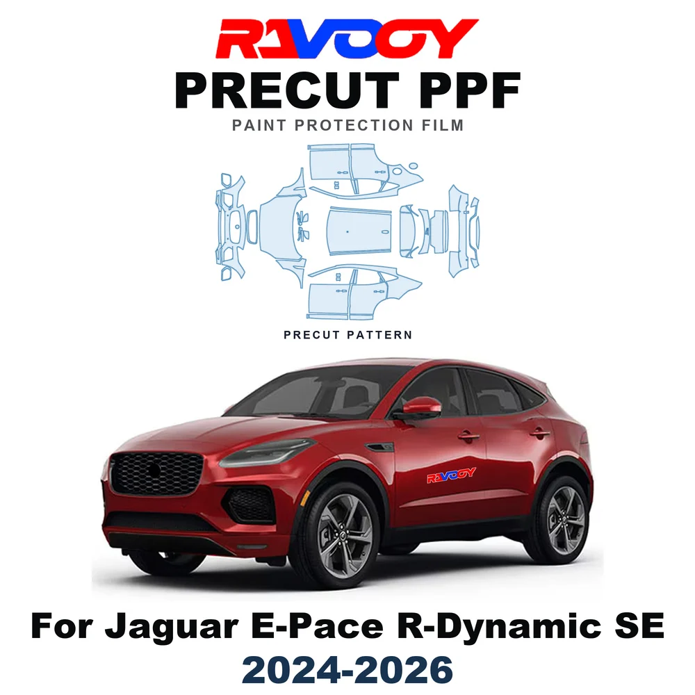 Precut PPF For Jaguar E-Pace R-Dynamic SE 2024-2026 8.5mil TPU Paint Protection Film Hood Bonnet Bumper Self-Healing Clear Kit