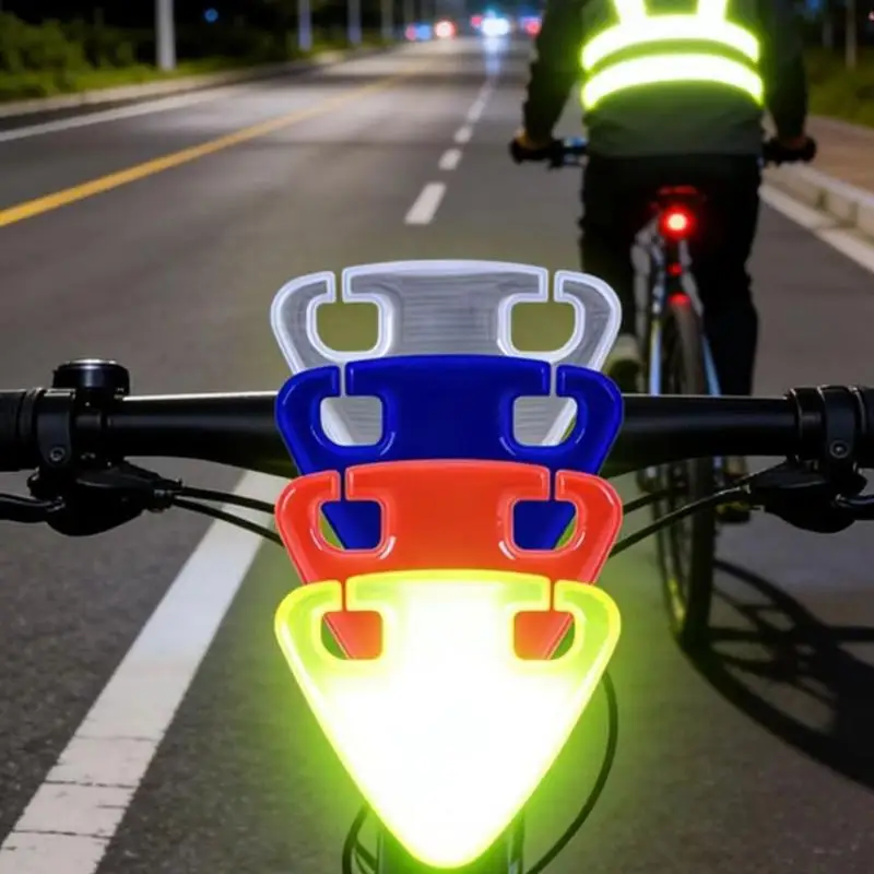 10Pcs Tail Light Reflective Warning Bicycle High Brightness Reflective Sticker For Night Riding Mountain Road Bike Equipment