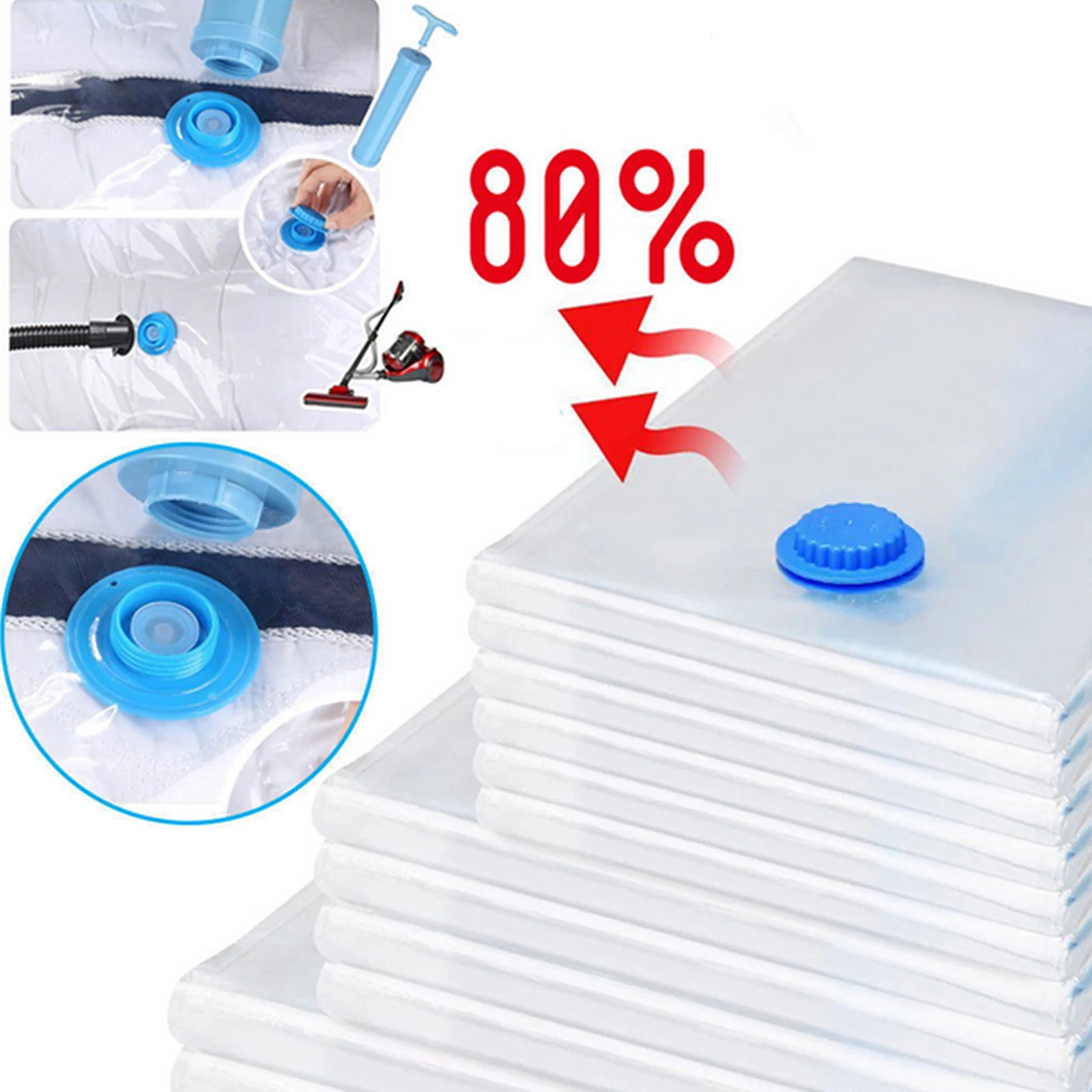 

Vacuum Storage Bag Large Capacity Waterproof Compression Sealed Clothes Organizer Save Space Quilts Curtains Pillows