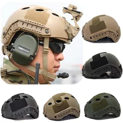 Military Fast Protective Helmet, Adjustable ABS Helmet With Side Rails and NVG Mount For Paintball Hunting Shooting CS Training