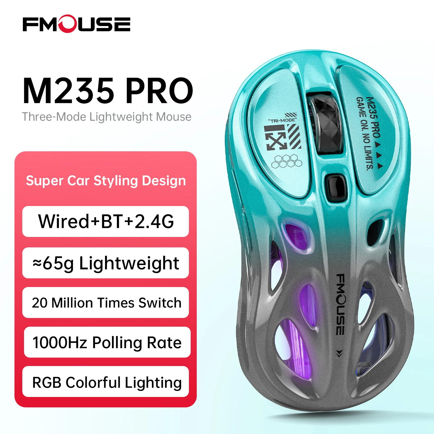 FMOUSE M235Pro Bluetooth ワイヤレスマウス eスポーツ 三モード対応