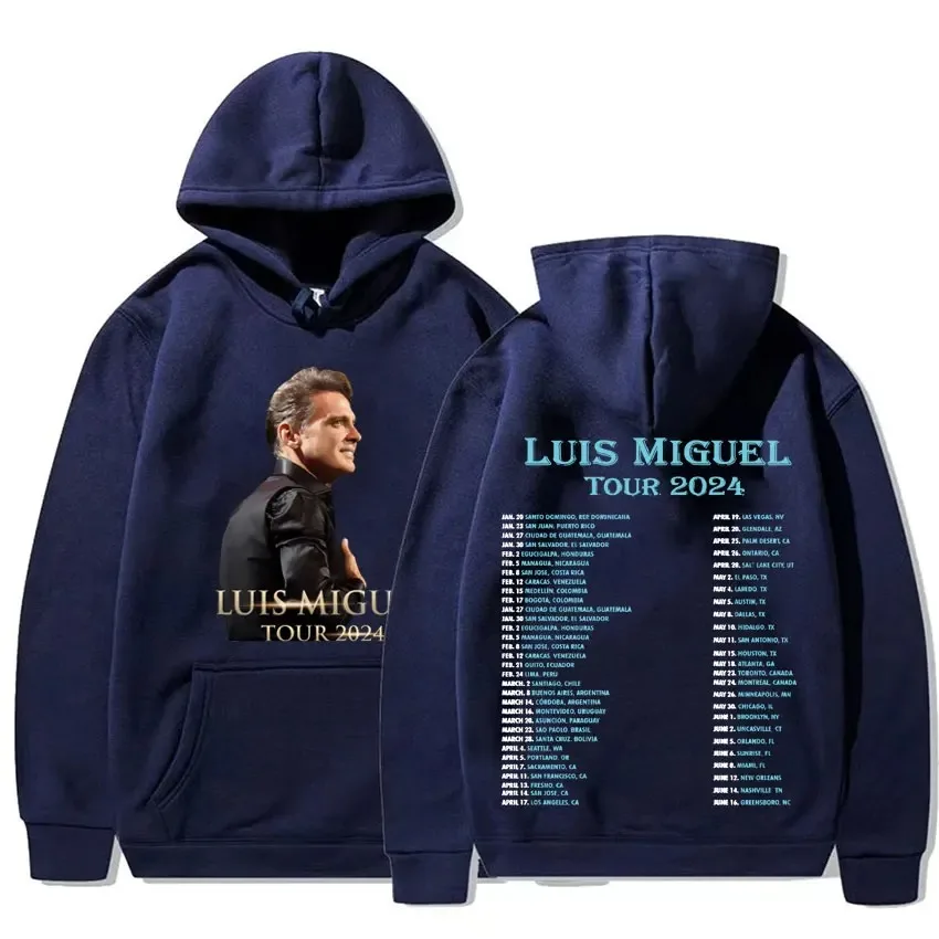 90s Retro Luis Miguel Tour 2024 Graphic Hoodies Men\'s Hip Hop Gothic Fashion Sweatshirts Retro Oversized Casual Pullovers Hooded