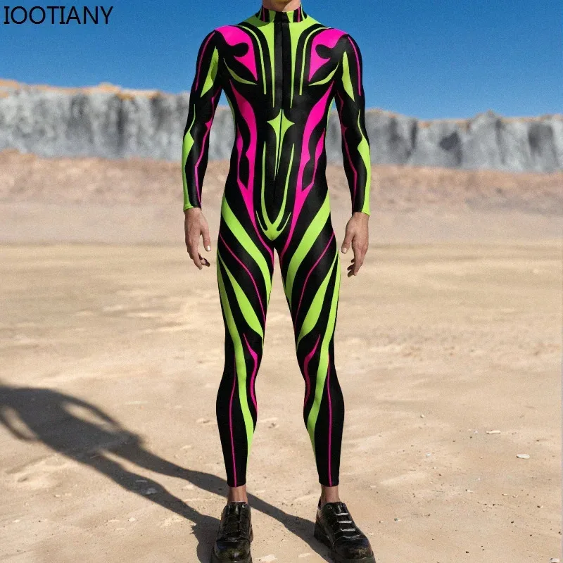 بدلة كوسبلاي مثيرة للعضلات مطبوعة ثلاثية الأبعاد لحفلات العطلات للرجال بدلة قوس قزح للهالوين بدلة زنتاي لركوب الدراجات s؛ 3'c، 5.y؛ 8'v، #6