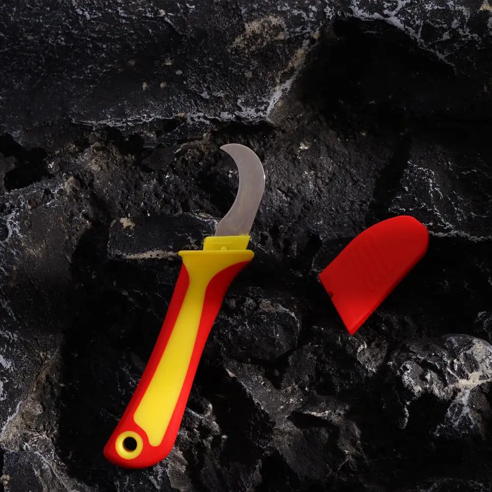Insulated Electrician Knife - Straight/Curved/Hook Fixed Blade, Cable Stripping Snips & Wire Stripper Peeling Hand Tool - view 2