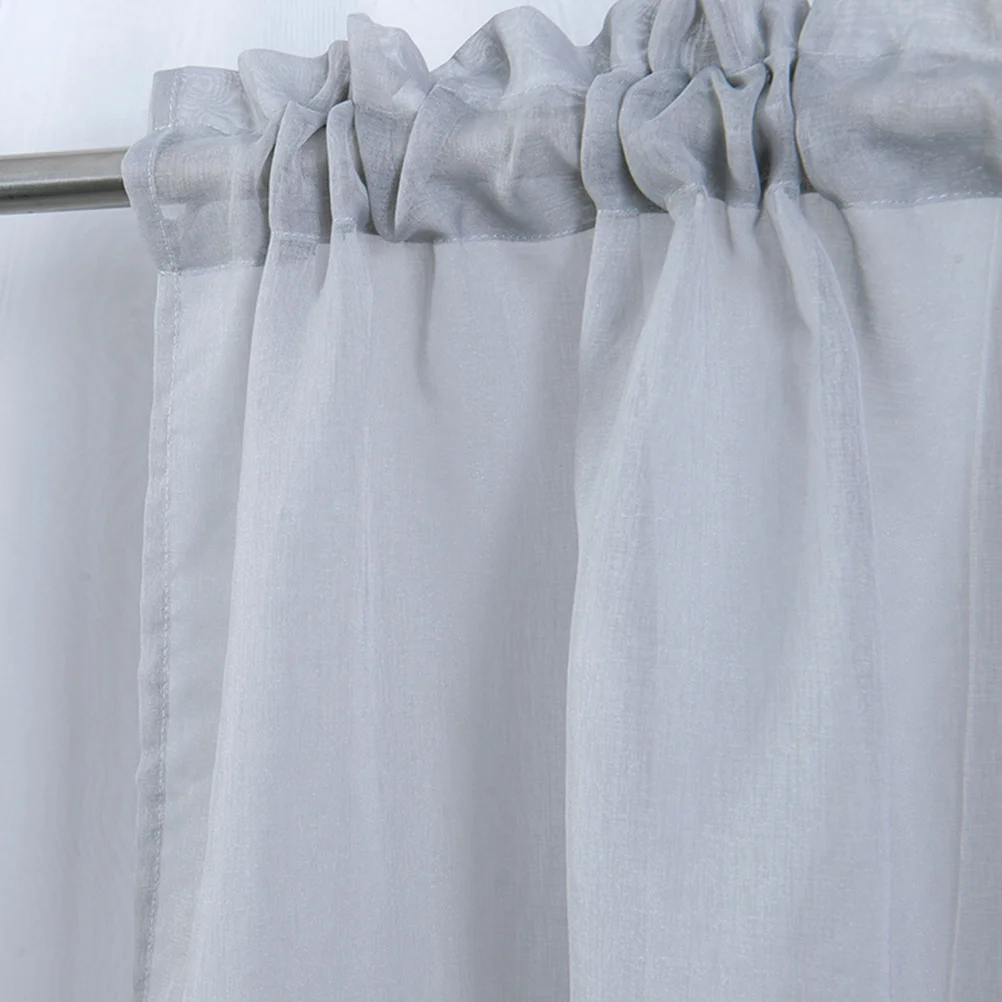 

Gray Linen Curtains Living Room Bedroom Window Accessory Goods Washable Short Reflective Child