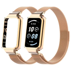 For HONOR BAND 9 Strap Case Protector For Honor Band 9 Magnetic loop Bracelet For honor band 9 Metal Watchband Protective Cover