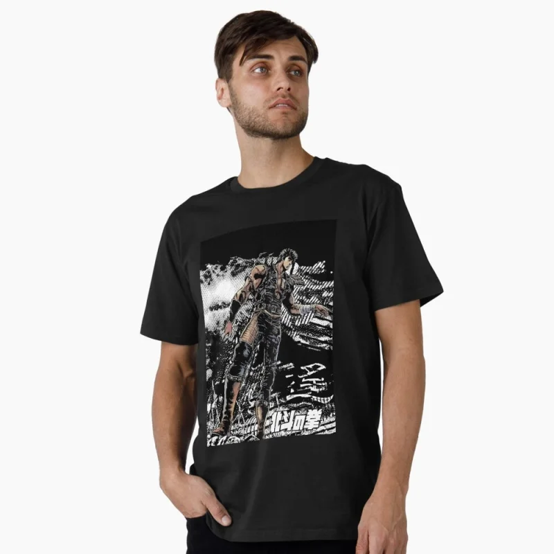 

0322 Hokuto No Ken Kenshiro graphic tee Manga Fist of the North Star Anime T shirt Large size Tops 100% cotton print Y2K Clothes