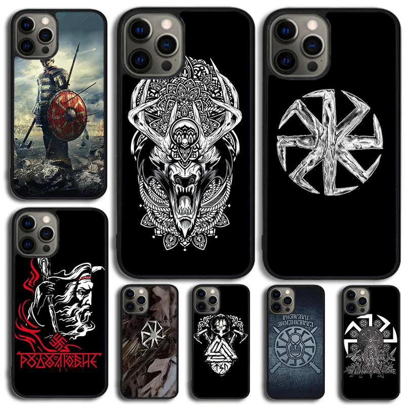 Kolovrat Slavic Symbol Phone Case Cover For iPhone 15 16 14 XR XS 11 12 13 Mini Pro MAX Plus