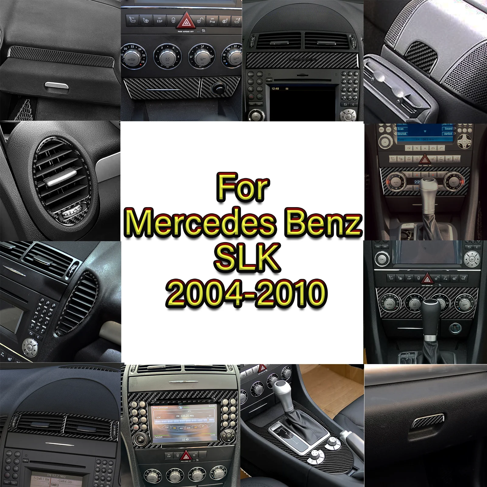 

Real Carbon Fiber Car Accessories Black Trim Cover Soft Sticker For Mercedes Benz SLK R171 2004 2005 2006 2007 2008 2009 2010