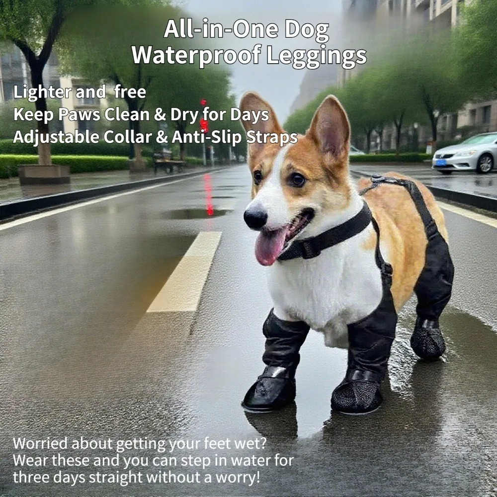 

Hondenregenschoenen Waterdicht Antislip Verstelbare hondenlaarzen voor kleine honden Zacht Slijtvast