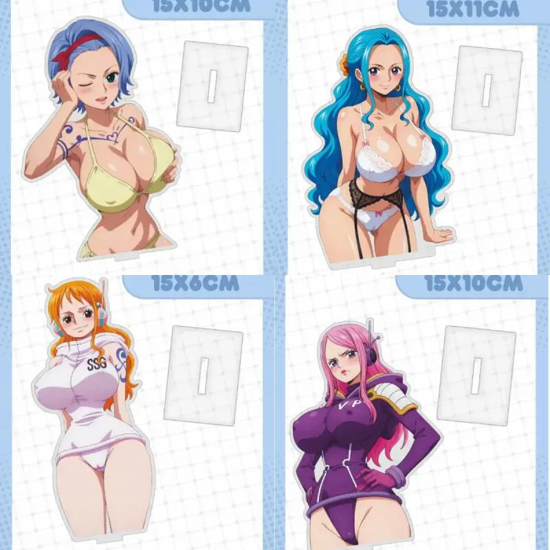 Anime Cartoons Acrylic Standee for One Piece Vinsmoke Reiju Nefertari Vivi Nami Jewelry Bonney Acrylic Standing Plates Toy Gifts