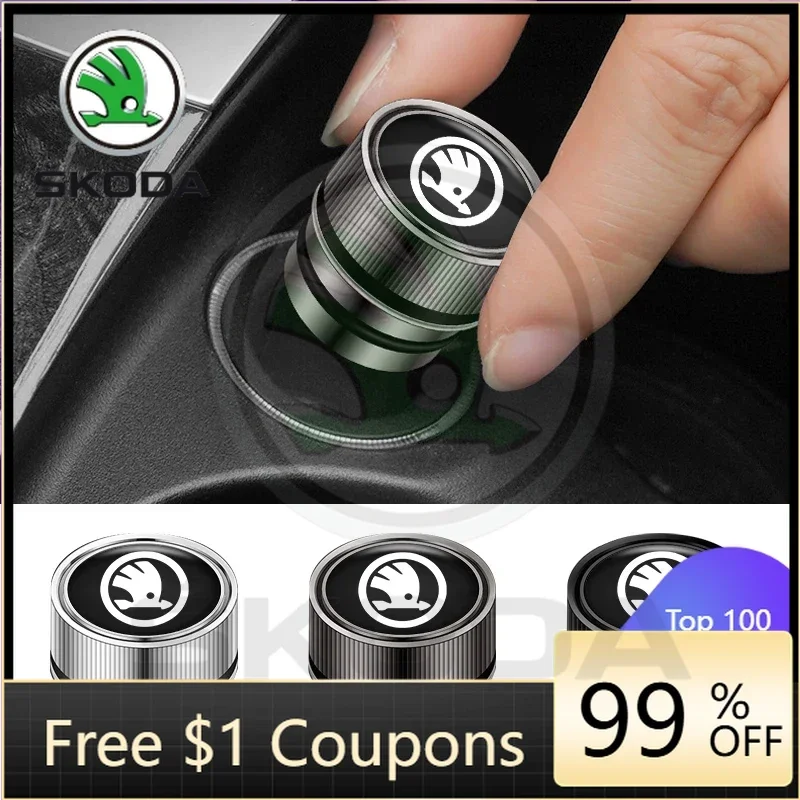 

Car Sticker 2026 New Car Cigarette Lighter Cover DustProof Decoration Cap For Skoda Fabia Superb Yeti Octavia Enyaq Rapid Kodiaq