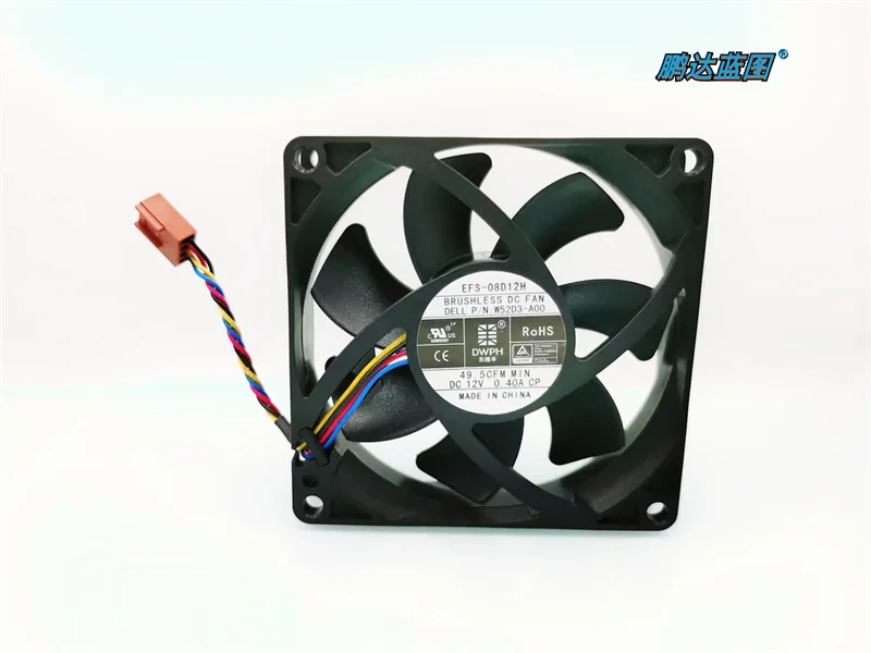 Imagem -05 - Hidráulica de Temperatura Controlada Pwm Medição de Velocidade 12v 0.4a 8020 8cm Chassis 4600 Rpm Fan 80x80x20 mm Efs08d12h Brand New