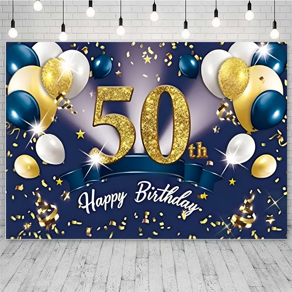 50th Birthday Party Photography Backdrop Decorations For Women Rose Gold Background Banner Cheers To 50 Years camera background