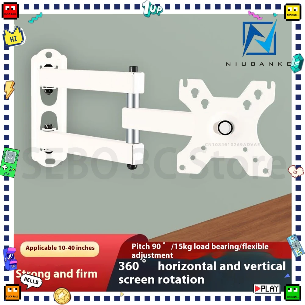 

Универсальный кронштейн NIUBANKE для монитора, регулируемый держатель для экрана 14-40 дюймов, металлический кронштейн 15 кг