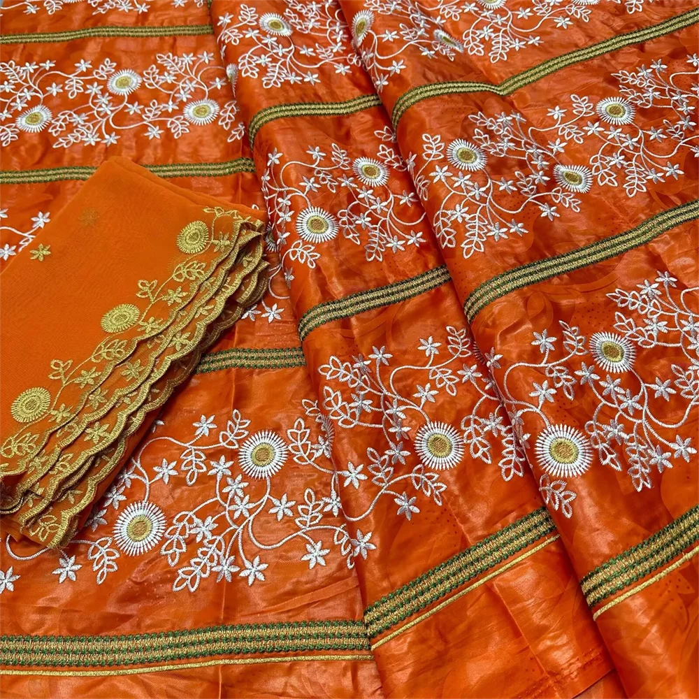 

Sexy Fragrance Bazin Riche Tissues African DIY Fabric High Quality Embroidery African Brocade Nigerian Headtie 5+2 Yards/Lot Sew