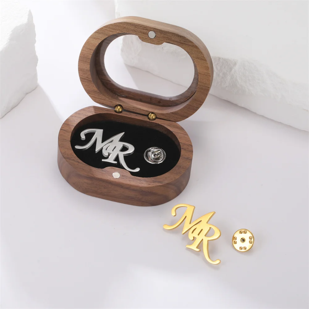 My Shape Benutzer definierte Initialen Brosche für Herren anzug für lässigen Pullover Mantel personal isierte Buchstaben Stifte Abzeichen Typenschild Brosche Schmuck – Detail 7