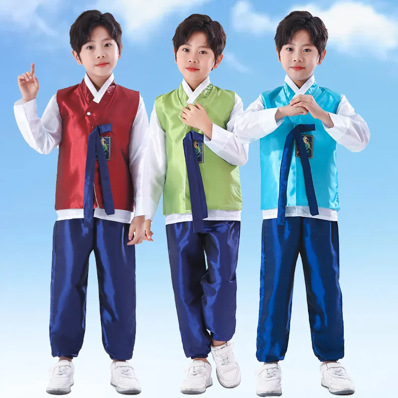 Children\'s Hanbok Girls Boy Korean Dance Costume Ethnic Minority Performance Costume Men women Hanbok national costume kid dress