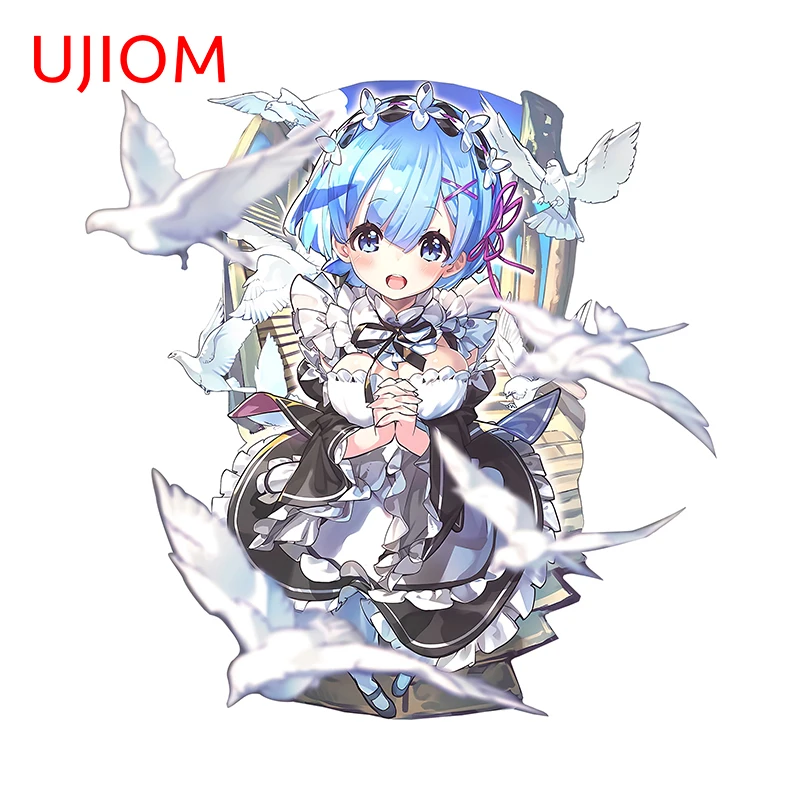 UJIOM Chibi Maid Rem Anime Graffiti Wall Stickers Artistic Picture Design Decals Creative Living Room Bathroom Accessories