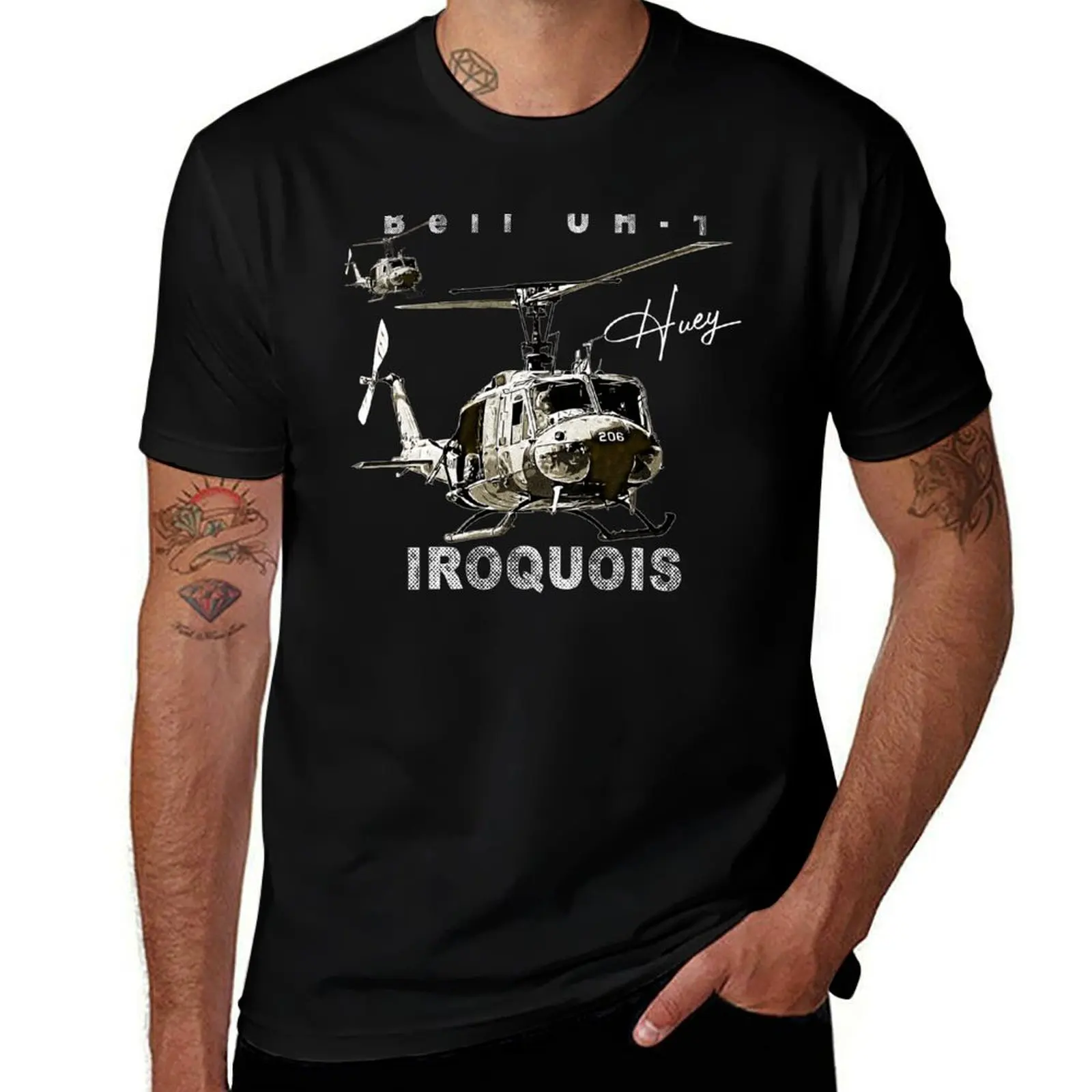 Bell UH-1 Iroquois Helicopter T-Shirt custom shirt cheap stuff rapper graphic tees heavyweight t shirts for men