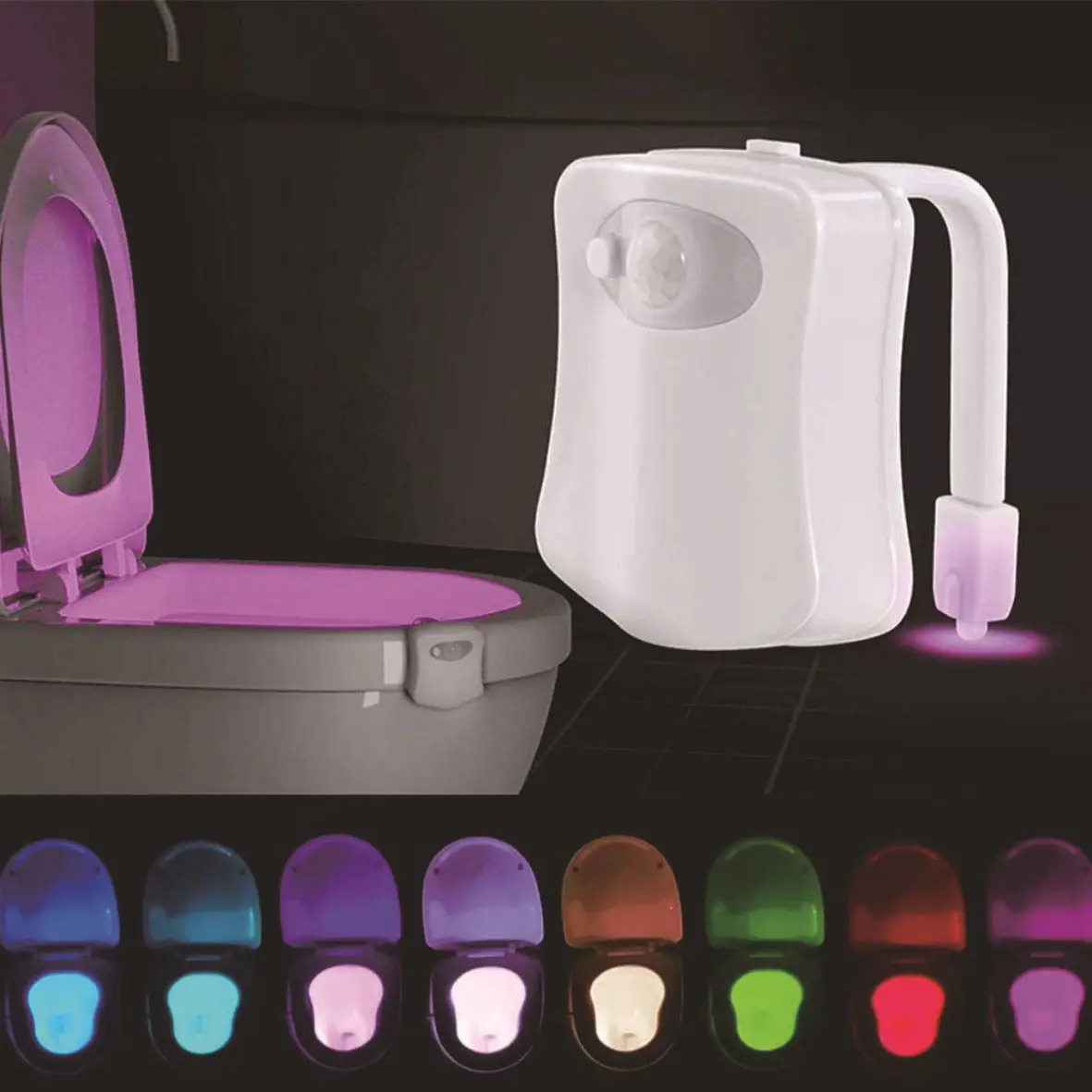16 Colors Toilet Seat LED Light Human Motion Sensor Automatic Lamp Sensitive Motion Activated Night Light Bathroom Accessories