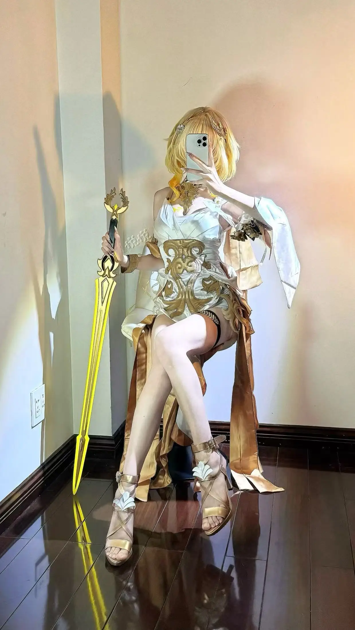 Game Honkai Star Rail Aglaea Luminous Sword Weapons Length 110CM Long Sword Prop Halloween Christmas Party Costume Accessories 4