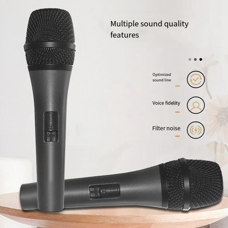 Dynamic Microphone With On And Off Switch Wired Karaoke Mic Condenser Microphone For Vocal Music Performance