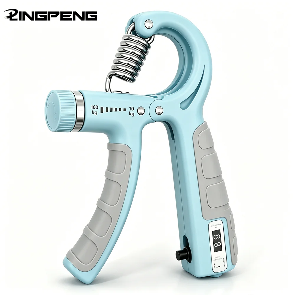 Adjustable Resistance Counting Hand Grip Strengthener Hand Muscle Exerciser Forearm Strength Training Tool Portable