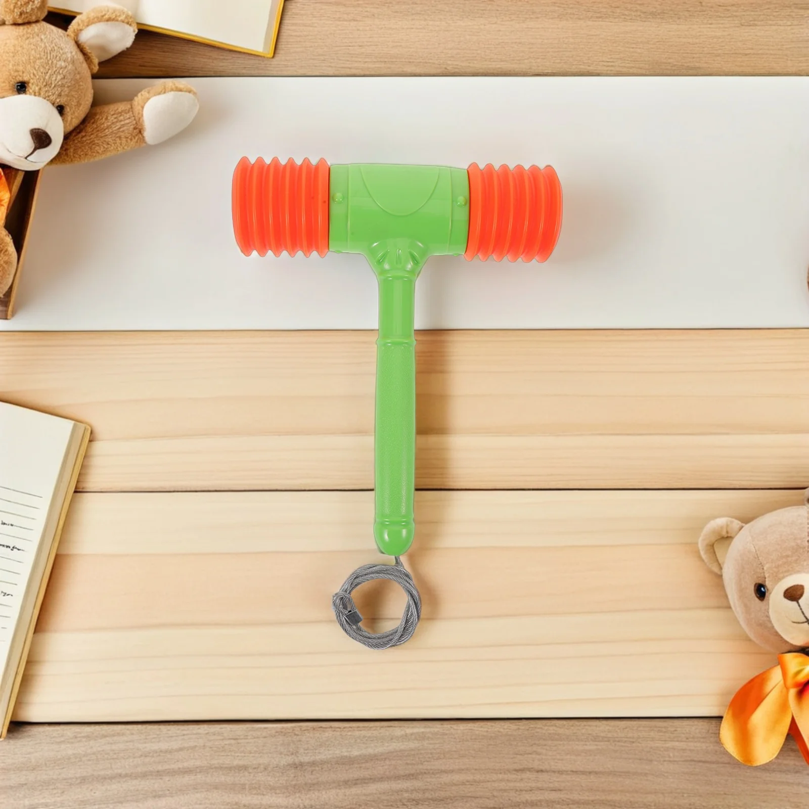 مطرقة بلاستيكية برتقالية للأطفال، مطرقة ثقوب، دعائم ألعاب تفاعلية للترفيه للأطفال الصغار