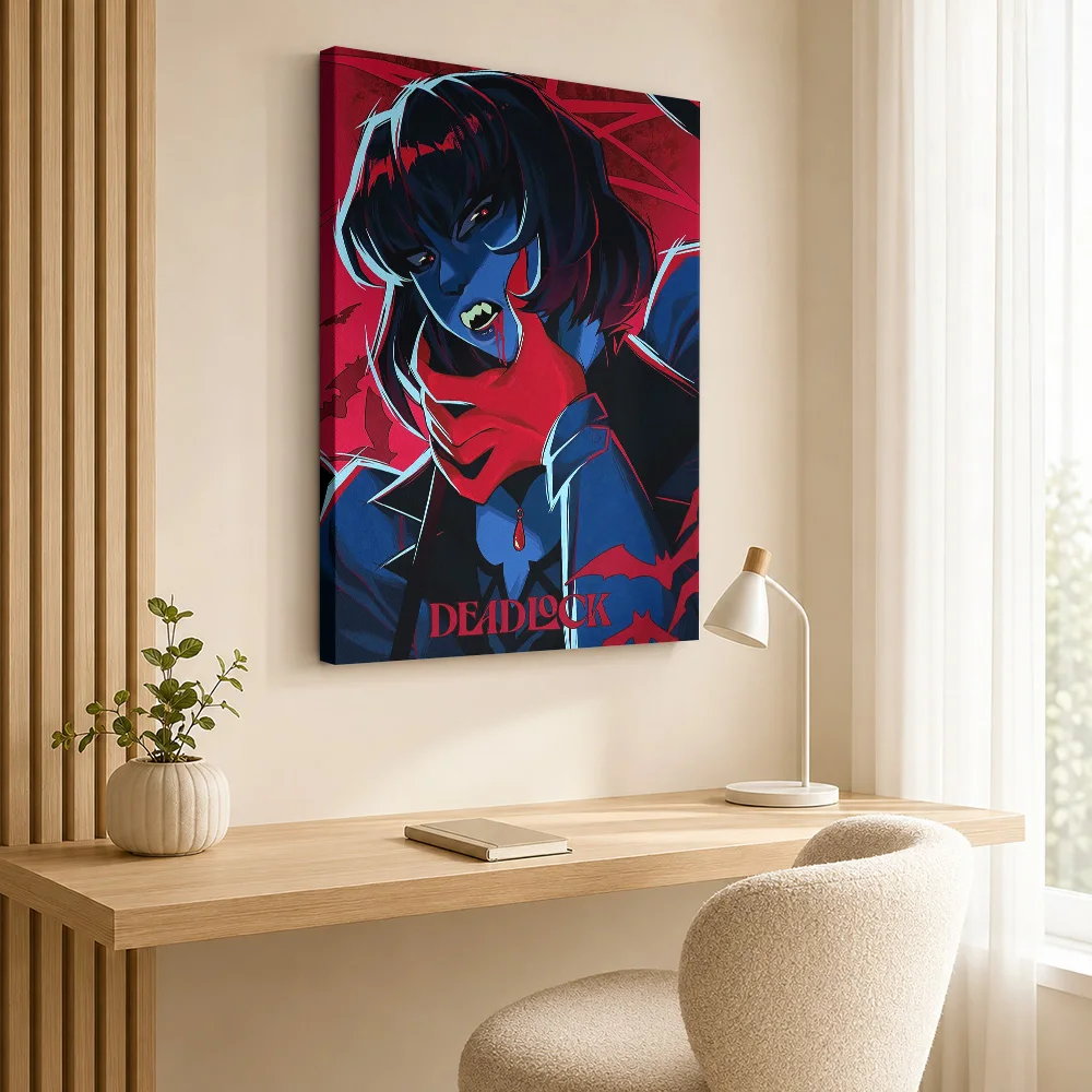 Vampire with Blood and Bats Canvas Poster Custom Photo Gothic Horror Wall Art for Bedroom Decor Collectible Ready to Hang Gift
