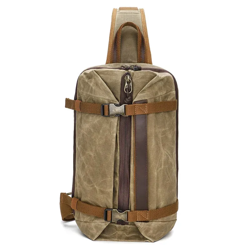 Canvas Bag Large Capacity Chest Bag Single Shoulder Backpack Men's Multifunctional Outdoor Messenger Bag Fashion Bag