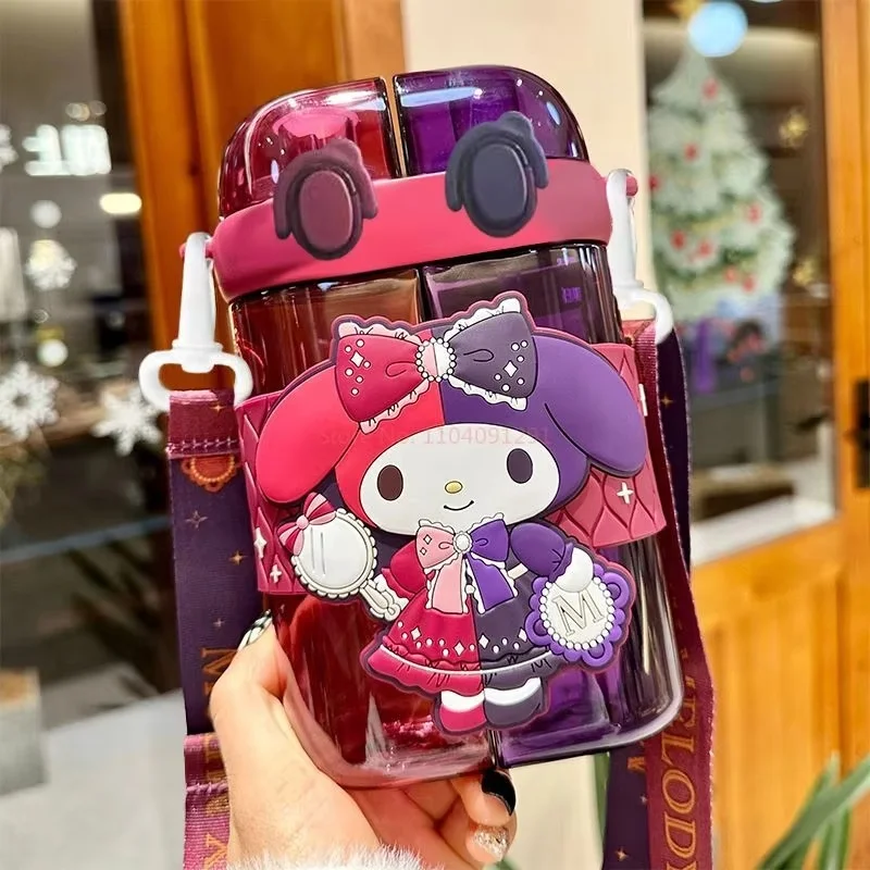 Hellokitty-Bouteille d'eau portable avec double bouilloire, Melody Kuromi Lotso, Tritan étudiant, cadeau d'anniversaire, chaud, 680ml