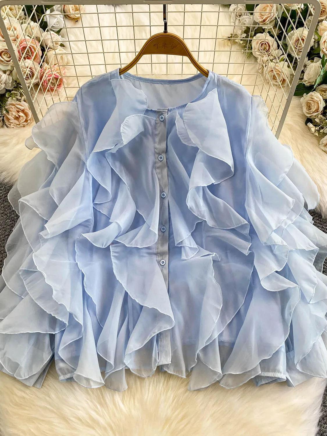 Gentle Summer Long Sve Donna irt Bellissimo pizzo a strati Rosa Anti-età Top Holiday Sle Faionable Abbigliamento casual