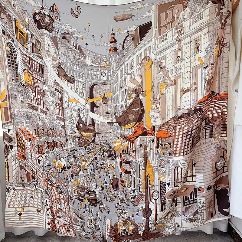 

Silk Scarf 100% Silk Square Big Bandanas Hand Rolled Edge Shawls Foulard Luxury Designer Accessories Head Hair