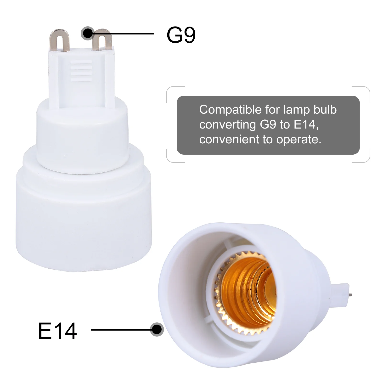 4 szt. Środkowe gniazdo E14 Wymiana lampy konwertera G9 do uchwytu Adapter żarówki Białe metalowe konwertery