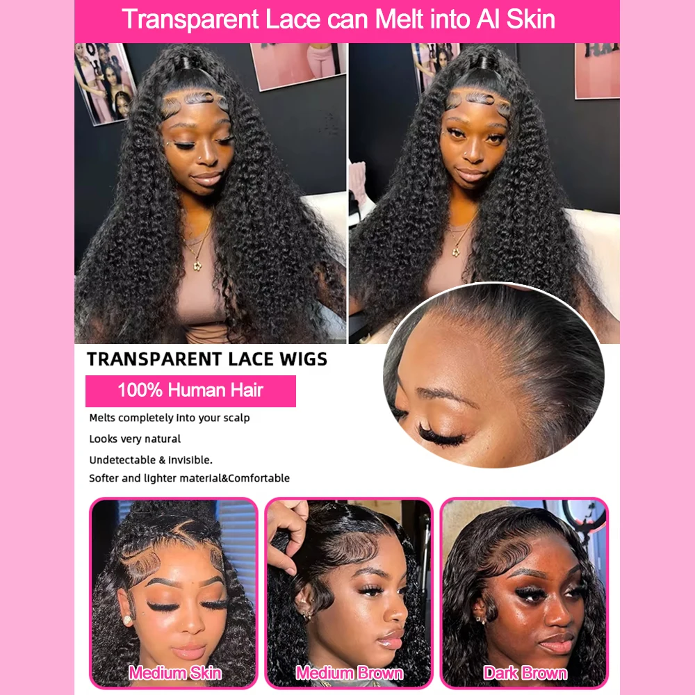 Fotografia 6: Perucas Cacheadas Birmanesas 300% Alta Densidade 40 46 polegadas Peruca Frontal de Onda Profunda Cabelo Humano Cru 13x6 13x4 Peruca Frontal de Renda HD em Promoção Feminina