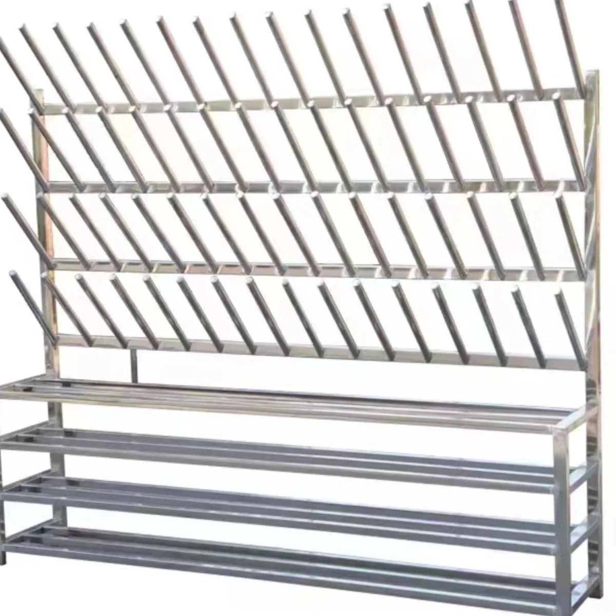 

Stainless steel water shoe rack rain boots hanging shoe rack canteen refrigerated storage aquatic product workshop change
