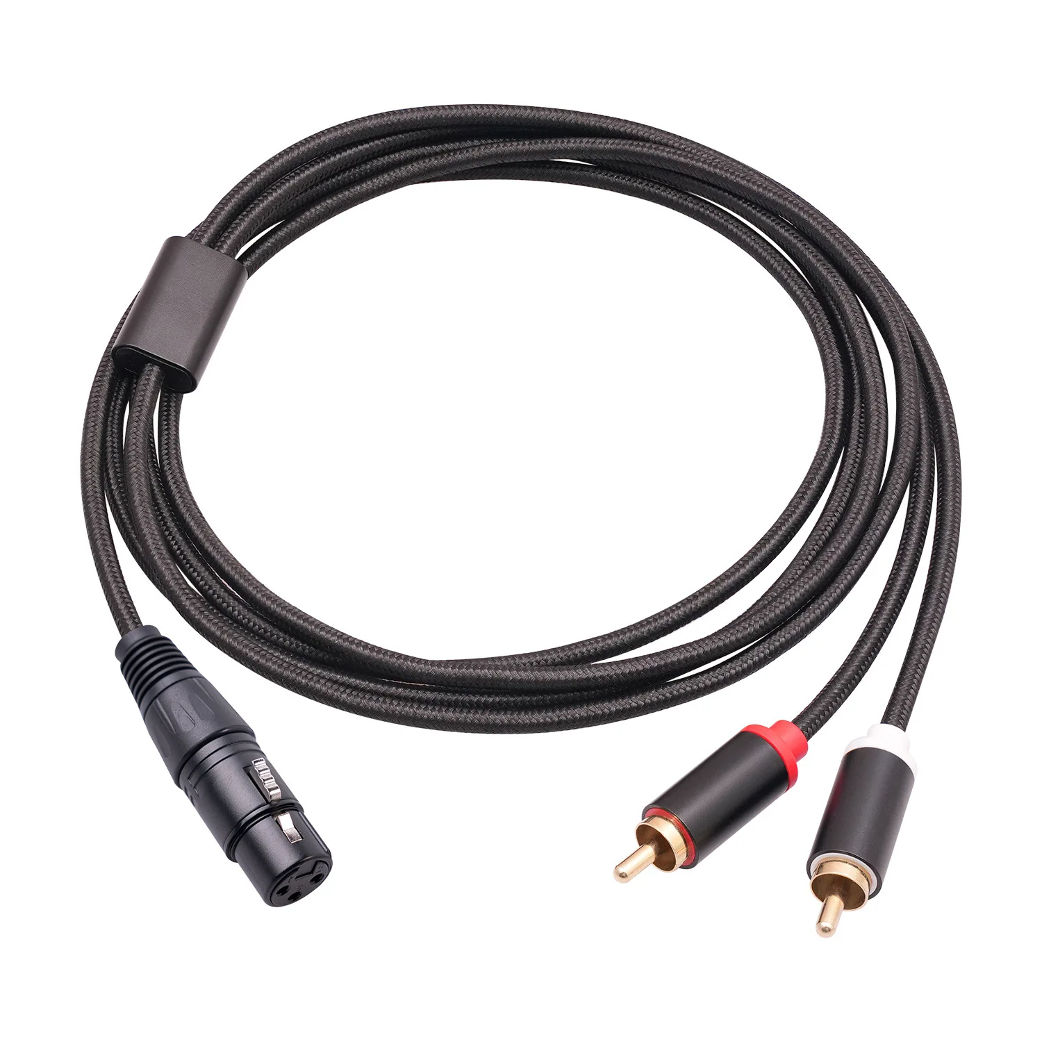 3-Pin XLR Female to 2 RCA Male Y Splitter Adapter Cable XLR Female to 2 RCA/Phono Plug Stereo Audio Interconnect Duplicator Lead