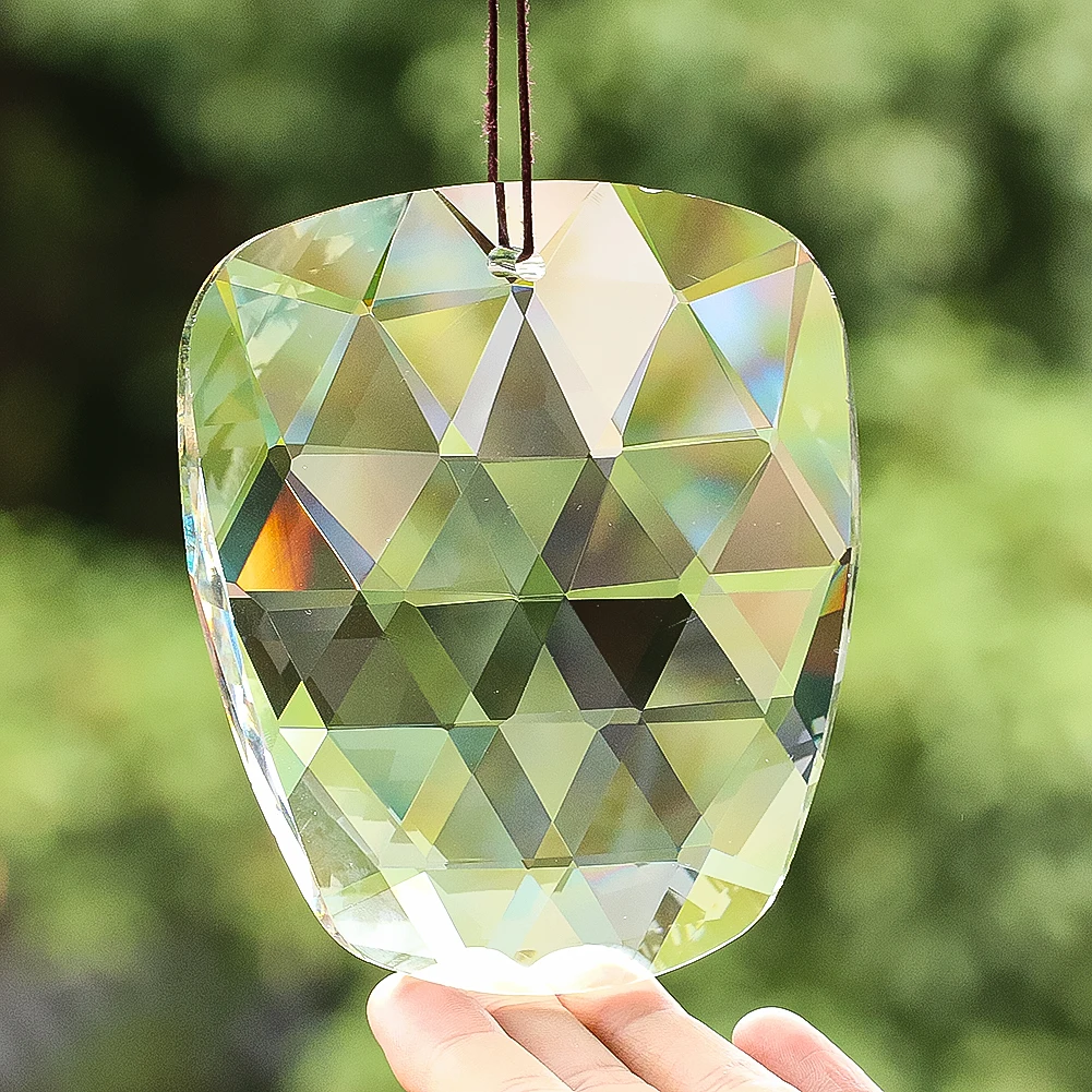 

Brilliant Grid Crystal Suncatcher Prism Pendant Rainbow Maker Glass Faceted Sunshine Catcher Windows Hanging Decor Photo Props