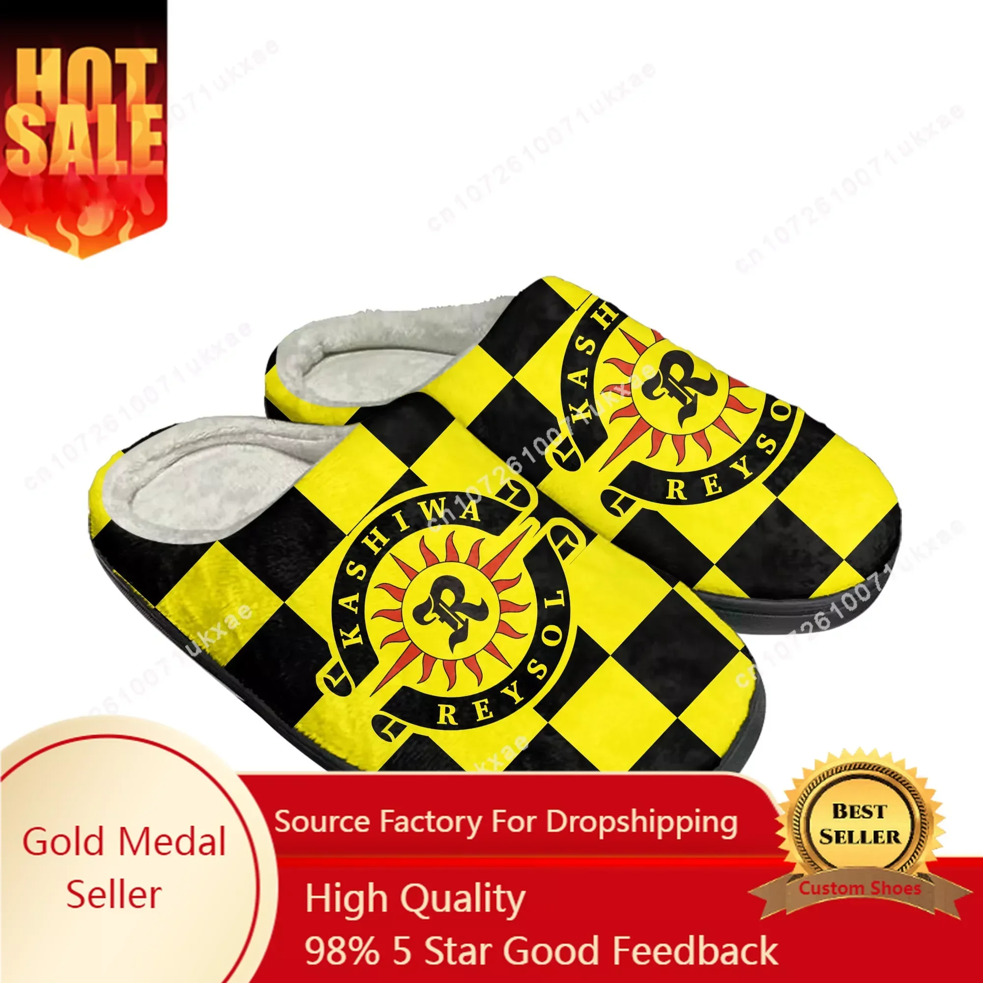 Kashiwa Reysol Football Home Cotton Slippers Mens Womens Plush Bedroom Casual Keep Warm Shoes Thermal Indoor Slipper Customized