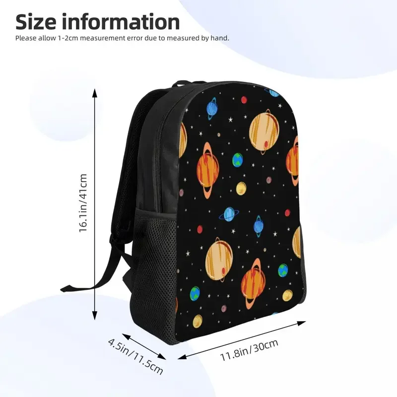 Cute Planets Pattern Laptop Backpack Women Men Fashion Bookbag for School College Student Space Galaxy Universe Bag