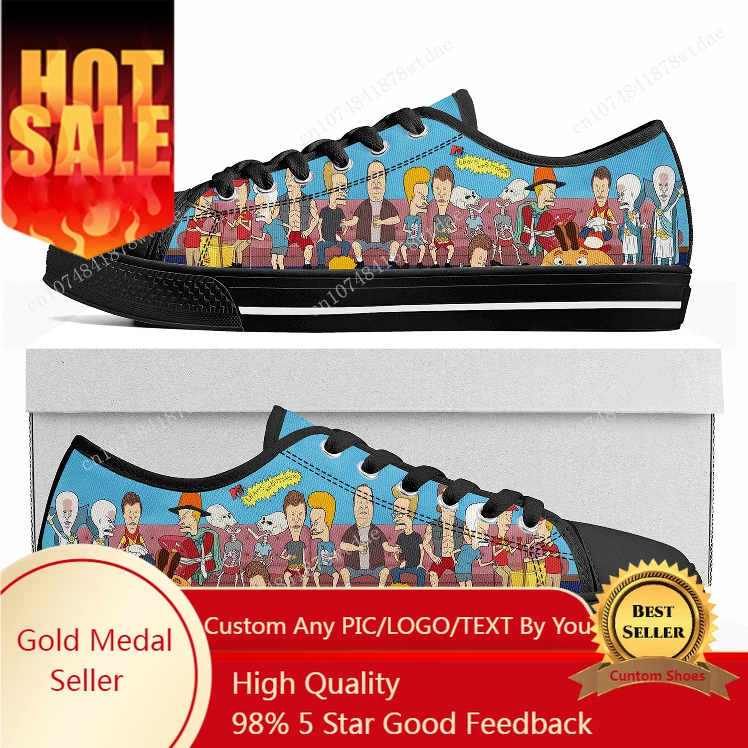 

Butthead Butt Head Rock N Roll Low Top Sneakers Womens Mens Teenager High Quality Canvas Sneaker Casual Cartoon Customize Shoes