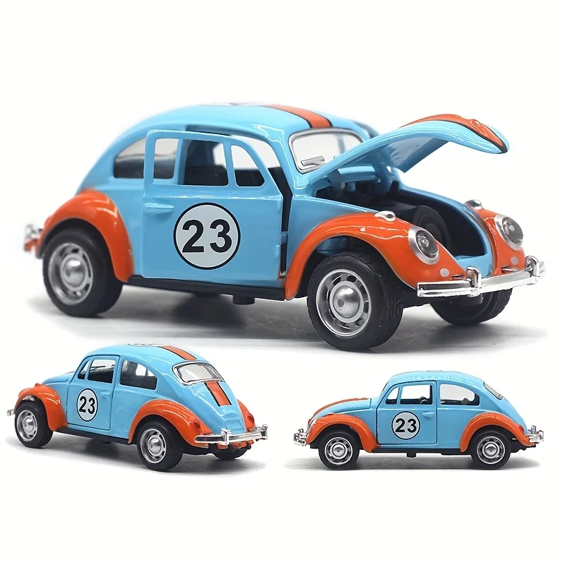 1:36 뉴 빈티지 비틀 합금 다이캐스트 클래식 모델 장난감 자동차, 문이 열리는 풀백 기능, 수집용 장식품, 남자아이 장난감