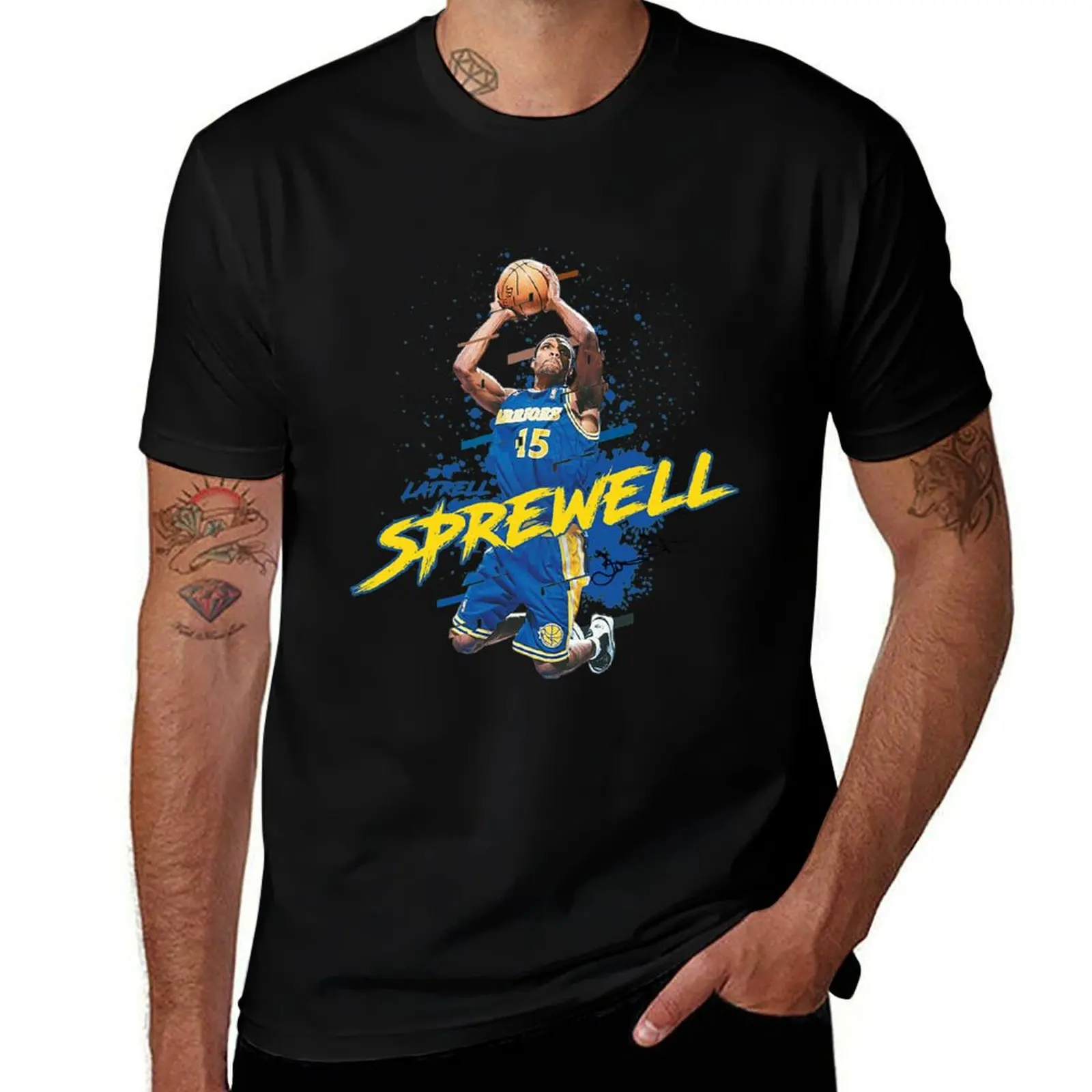 

Latrell Sprewell Golden State Warriors футболка мужская футболка хлопковая футболка мужские повседневные футболки дизайнерская футболка