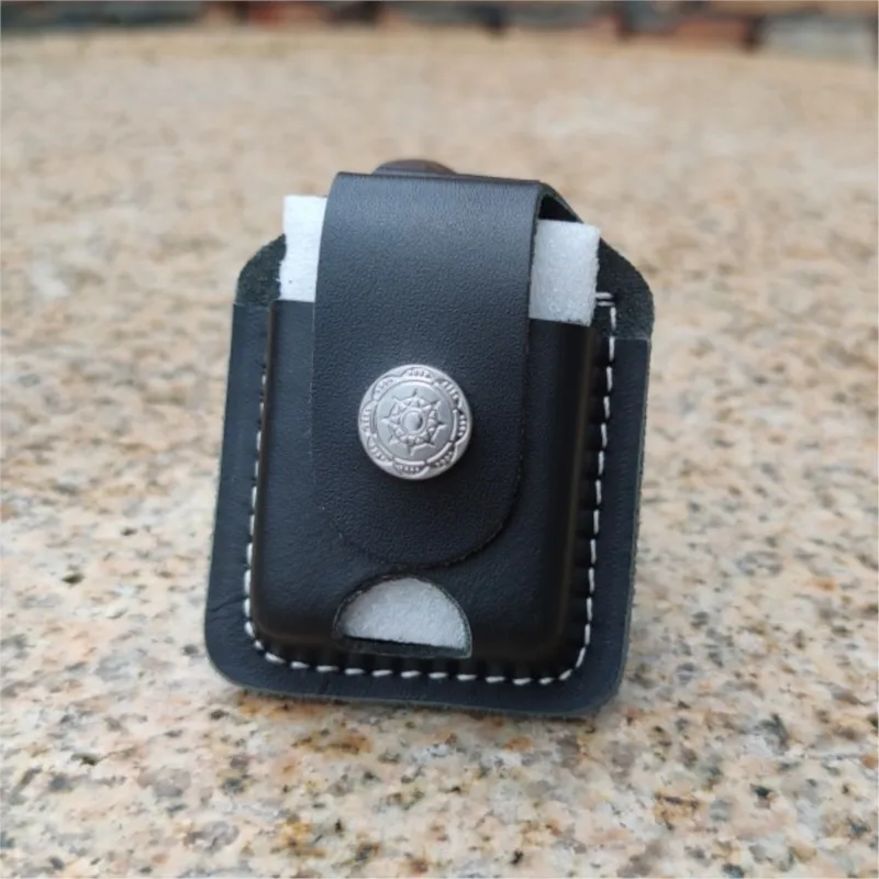 2026 Genuine Leather Cigarette Box Lighter Holder Retro Men's Portable Decorative Lighter Bag Waist Lighter Cover Case Bag LI623