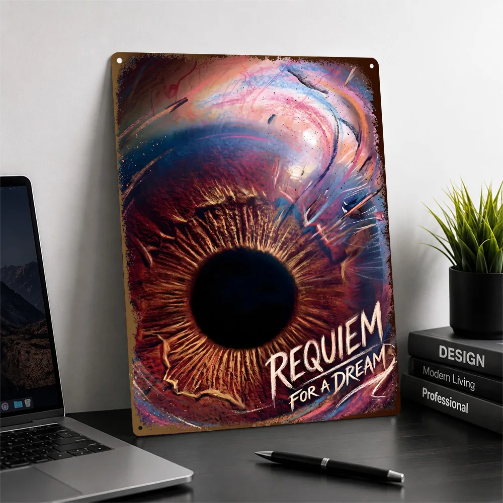 Requiem For A Dream Blue Iris Textured Poster Personalized Aluminum Metal Sign Award Film Style Wall Art Enhances Home Theater