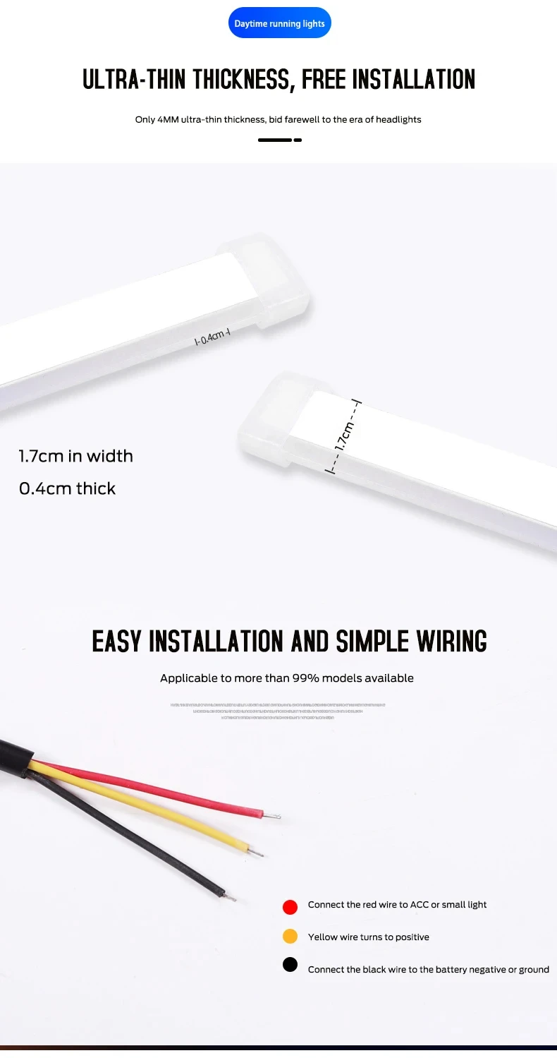 2 stücke Auto Led DRL Licht Streifen Tagfahrlicht Lampe Dynamische Scan Flexible Wasserdichte Scheinwerfer Blinker Lichter 12V universal – Detail 12