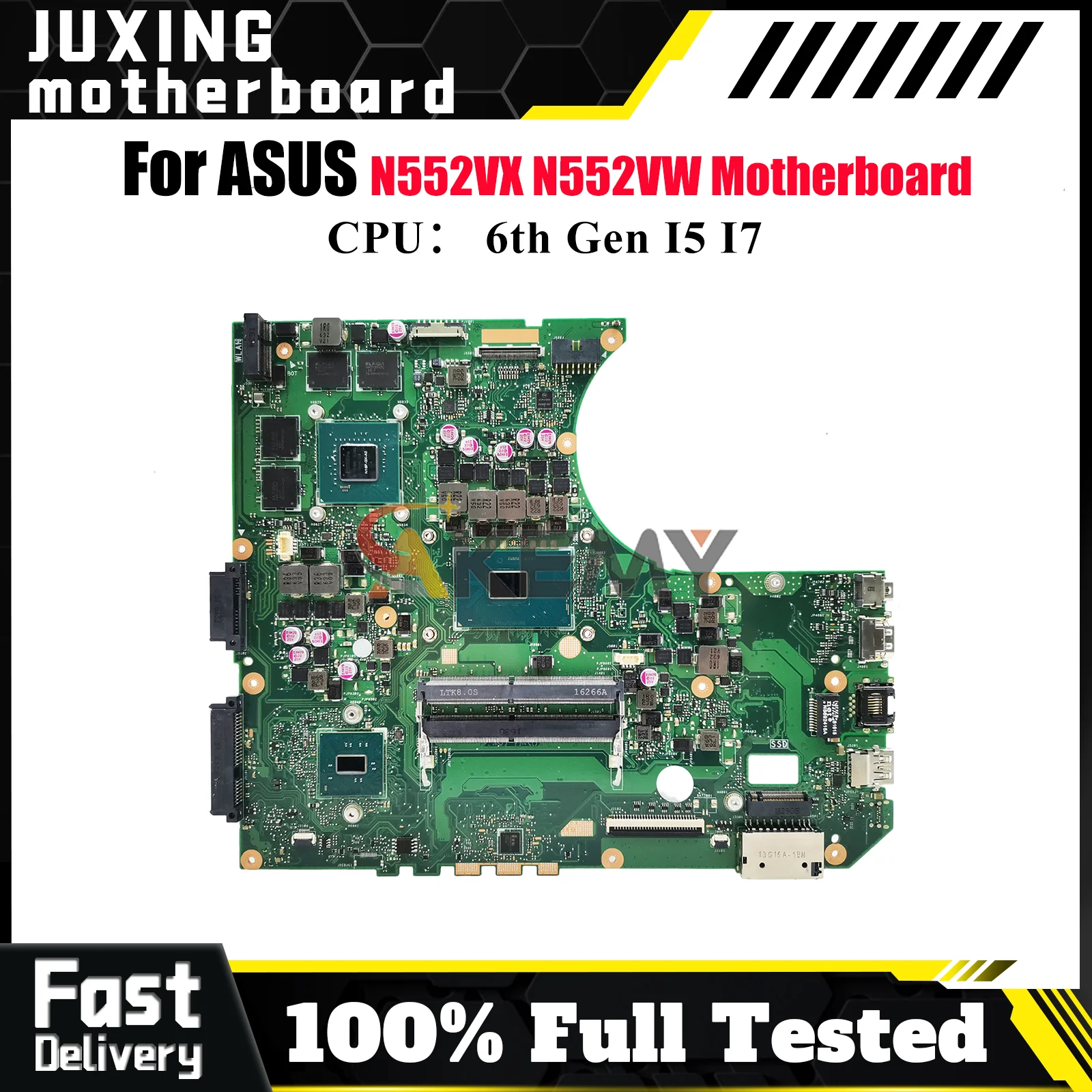 

N552VW Laptop Motherboard For ASUS ROG N552V N552VW N552VX Notebook Mainboard With I5 I7 CPU 100% tests OK fast shipping stk