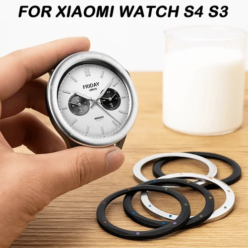 Protector de pantalla antiarañazos, anillo de bisel de Metal de acero inoxidable, funda protectora decorativa para reloj Xiaomi Watch S4 S3